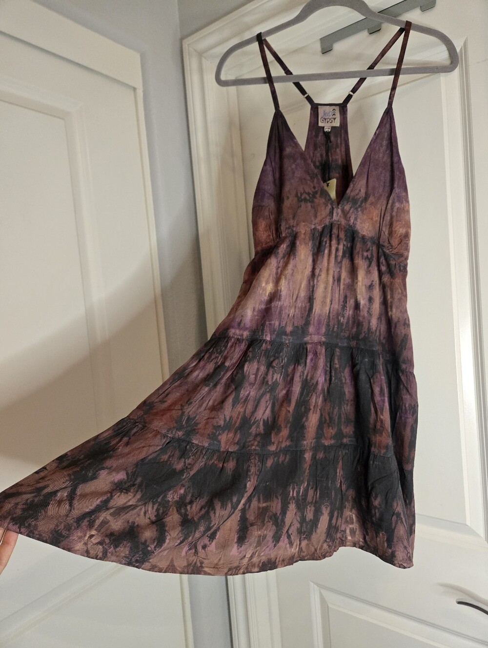 Jaded Gypsy Boho Tie-Dye Spaghetti Strap Mini Dress, Size Small/Medium